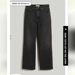 Madewell Perfect Vintage Wide Leg Crop- raw hem, size 31, like new